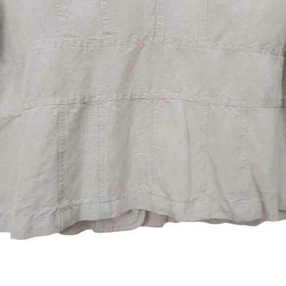 Lane Bryant Linen Blend Jacket Blazer Womens 20 Beige Two Button Work Casual - Picture 7 of 13